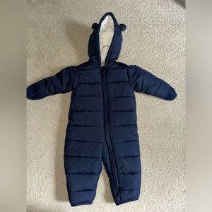 9-12M Animal Ears Navy Snowsuit